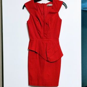 Sexy Red Peplum Waist Mini Dress